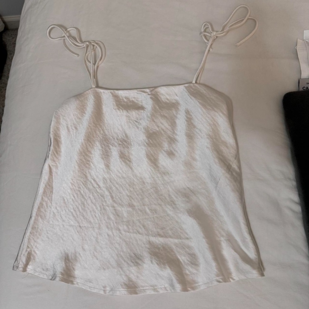 White silk top